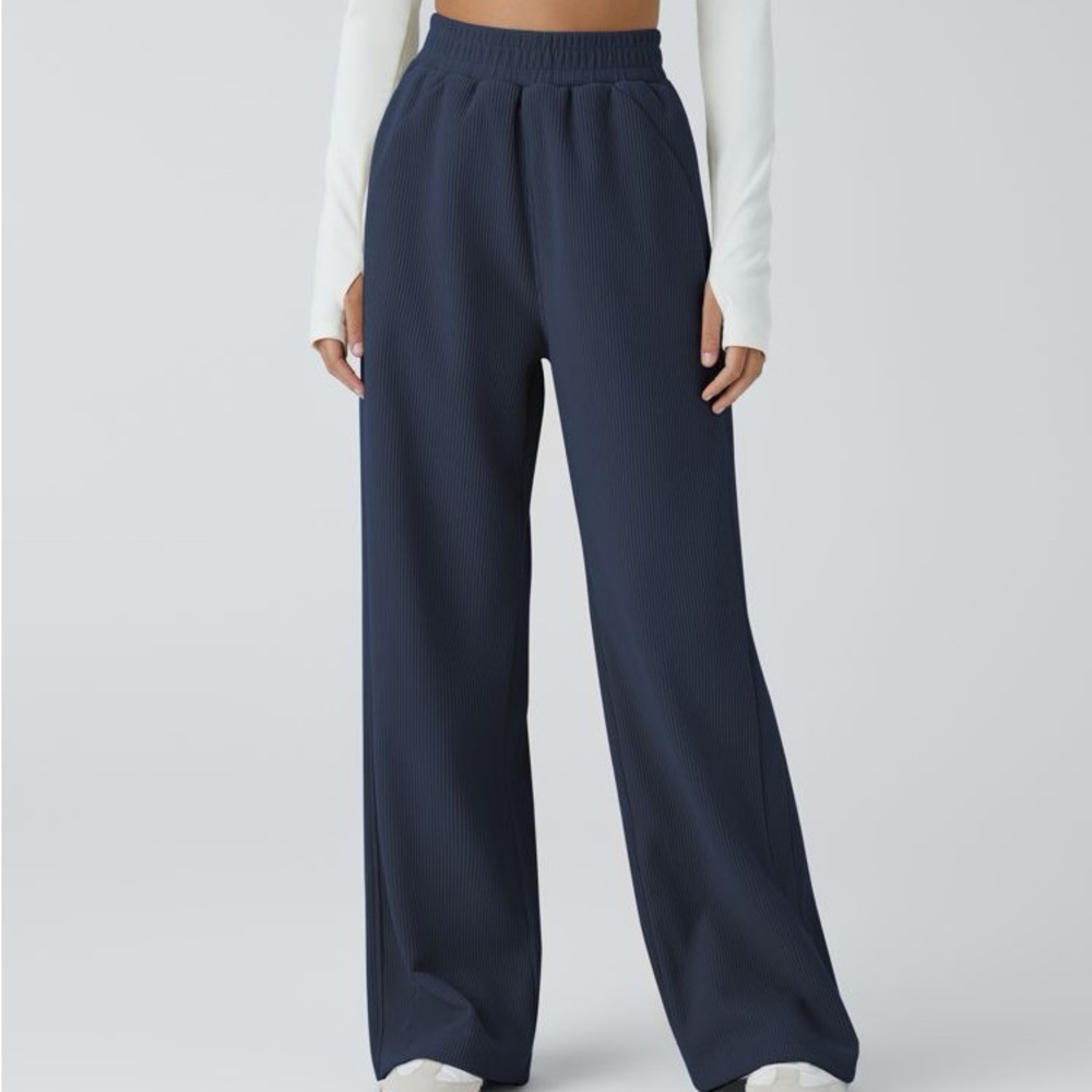 High Waisted Pocket Straight Leg Mop Corduroy Casual Pants